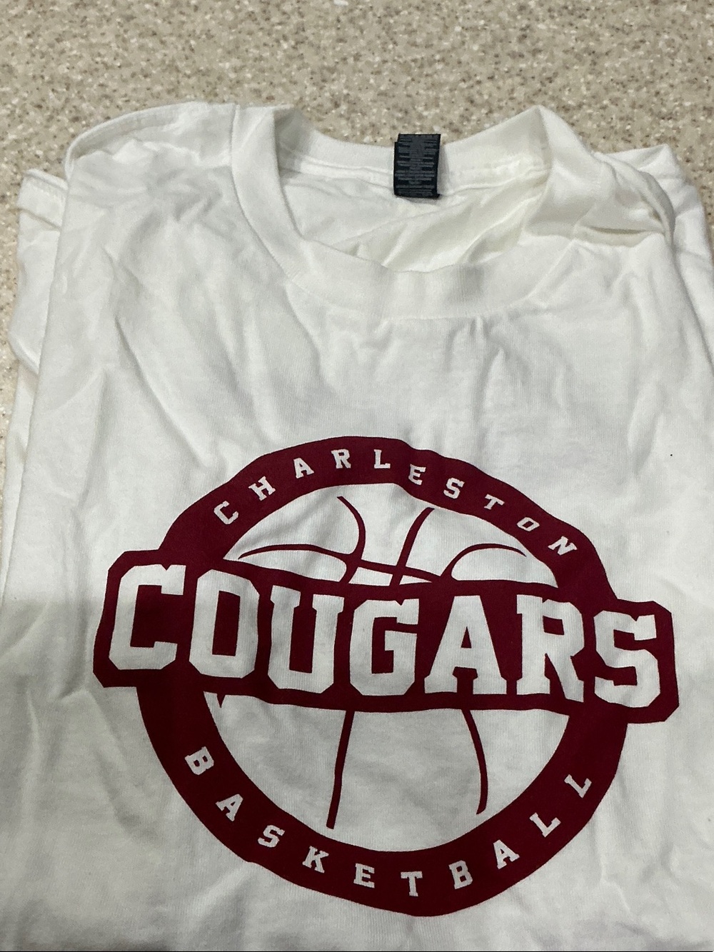 Charleston Cougars White & Maroon Basketball Tee - adult